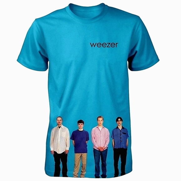 Tultex Other - Weezer Blue Album Premium Slimfit Turquoise Shirt